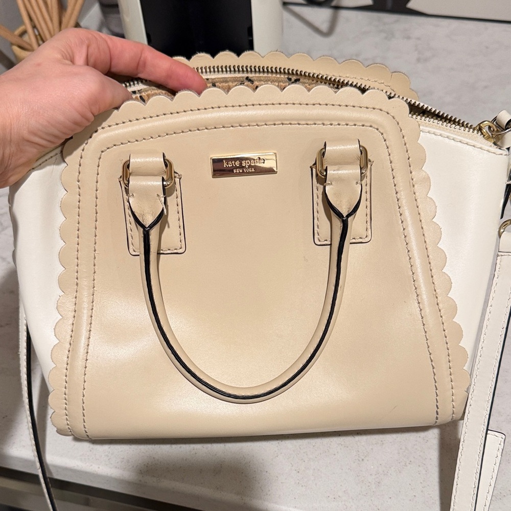 Kate Spade Beige Scalloped Satchel